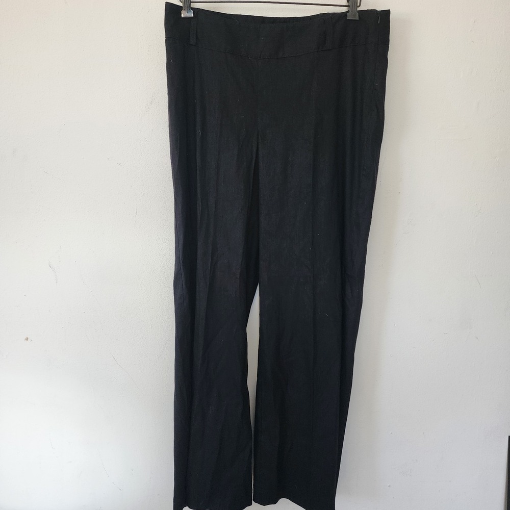 NWT White House Black Market 14 Wide Leg Dress Pants Linen Rayon Blend